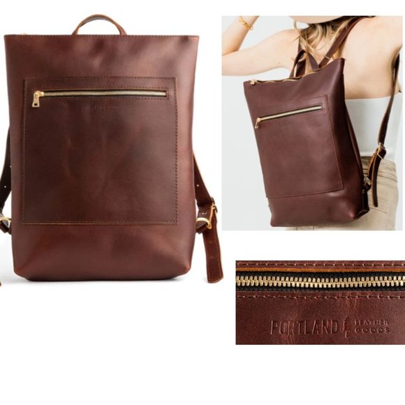 Portland Leather Handbags - NEW Portland Leather Goods Laptop Backpack